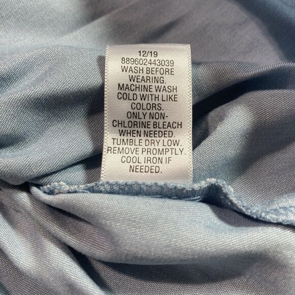 CANDIES Blouse Smocked Long Sleeve Off Shoulder Shimmer Top Womens L Light Blue - Picture 12 of 12